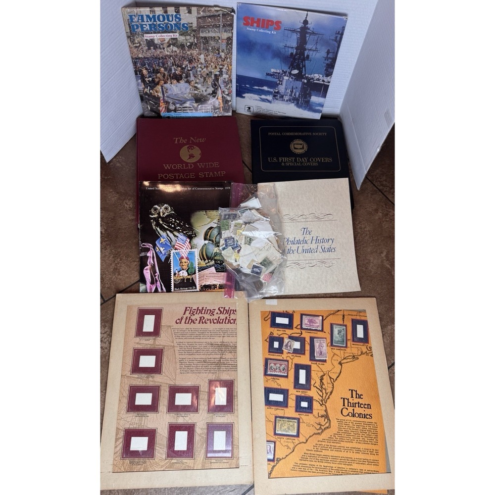 World Wide Postage Stamp Collection Album 100+ Countries , 1,000 + Vtg Stamps